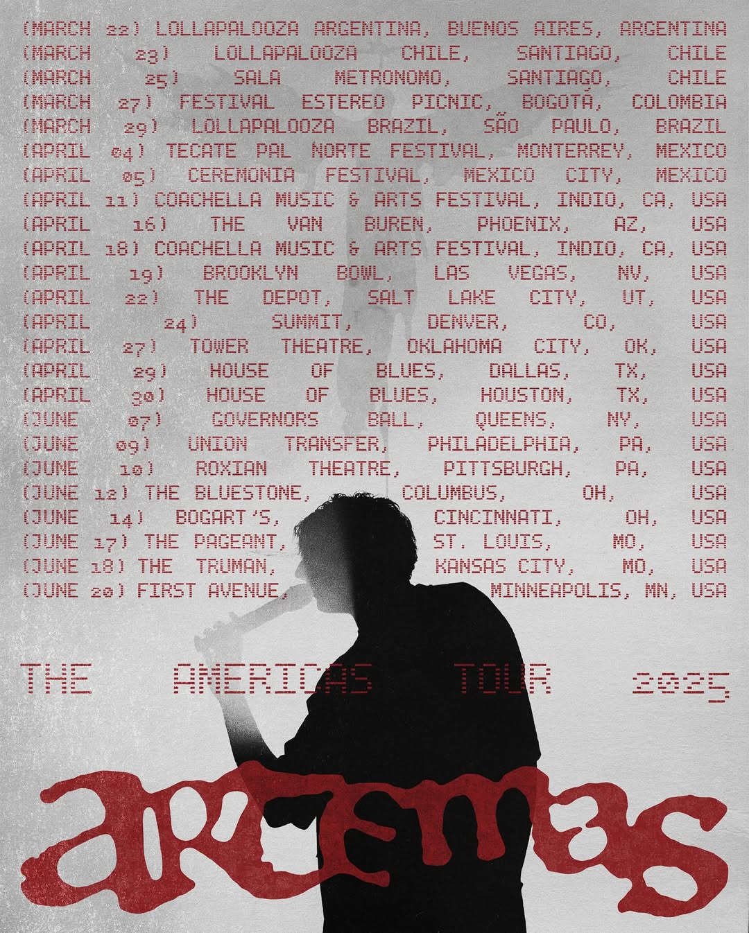 Artemas The Americas Tour Poster 2025